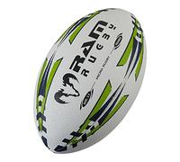 Ballon de rugby - RAM Rugby - Micro Rugby Trainer Ball - Taille 2,5 - Perfect Starter Boule - Convient pour enfants - Âge 3-5 - Citron vert/bleu marine