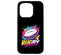 Ballon de Rugby Splash coloré avec Logo Graphique Coque pour iPhone 15 Pro