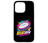 Ballon de Rugby Splash coloré avec Logo Graphique Coque pour iPhone 15 Pro Max