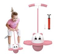 Ballon de saut Panda - Lumière LED colorée et brillante, Jouet d'équilibre sûr et antidérapant, Bâton de saut stable et confortable, Activité de développement moteur amusante, Design