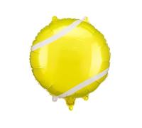 Ballon de tennis en aluminium - Environ 35 cm - Convient pour l'hélium et le remplissage d'air - Réutilisable - Avec paille - Décoration de fête d'anniversaire d'enfant - Sport