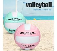 Ballon de volley-ball officiel Macaron bicolore taille 5, toucher PU doux, haute élasticité et durable, ballon de volley-ball gonflable étanche, convient pour la plage, le camping, les vacances au bor