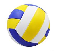 Ballon de volleyball officiel taille 5 avec PVC souple et caoutchouc, cousu à la machine pour plus de durabilité, entraînement en intérieur et jeux de plage en extérieur, bleu, blanc, jaune