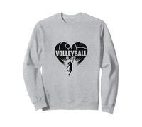 Ballon de Volleyball pour Fille avec cœur passionné Sweatshirt, Unisexe pour Adultes, Gris Chiné, XL