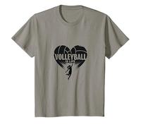 Ballon de Volleyball pour Fille avec cœur passionné T-Shirt, Enfant, Ardoise, 8 Ans
