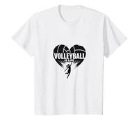 Ballon de Volleyball pour Fille avec cœur passionné T-Shirt, Enfant, Blanc, 2 Ans