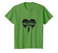 Ballon de Volleyball pour Fille avec cœur passionné T-Shirt, Enfant, Herbe, 6 Ans