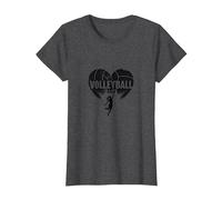 Ballon de Volleyball pour Fille avec cœur passionné T-Shirt, Femme, Chiné Foncé, M