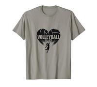 Ballon de Volleyball pour Fille avec cœur passionné T-Shirt, Homme, Ardoise, S