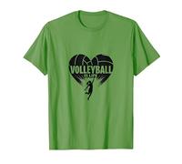 Ballon de Volleyball pour Fille avec cœur passionné T-Shirt, Homme, Herbe, XL
