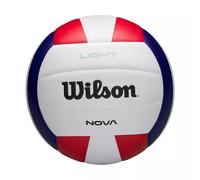 WILSON Nova, Ballon de Volley Léger, Conçu pour La Brillance, Joint D'Étanchéité Fiable, Parfait pour Le Jeu en Salle, Couleur: Blanc/Rouge/Marine, Taille Officielle