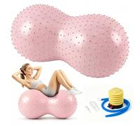 Ballon de yoga en forme de cacahuète, 45 x 90 cm, ballon de gymnastique | Balle de massage anti-éclatement en forme de cacahuète - 1100 g - Pour yoga, pilates, rééducation - Bleu - Dans un coffret