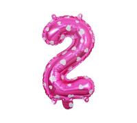 Ballon décoratif en aluminium en forme de chiffre, 40 cm, rose avec cœur de pêche blanc