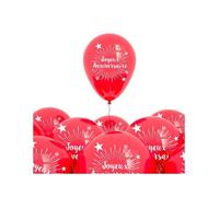 Ballon Decoratif - Pompe Pour Ballon - STC - Accessoire de Fête / Pack de 6 Ballons 'Joyeux Anniversaire' Rouge / Dimensions : 30 x