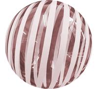 Ballon décoratif transparent blanc / rouge rayé, 45 cm