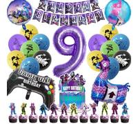 Ballon Decoration Anniversaire Fortnite, 51PCS Ballon de Fête Fortnite, Kit Ballo Déco Anniversaire Gaming Gamer Garcon, Decoration Anniversair Gaming pour Enfants
