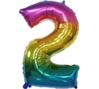 Ballon Digits 2, 33X23Cm Arc-En-Ciel Foil