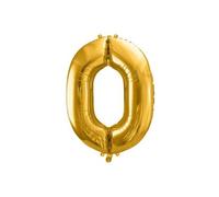 Ballon doré Karaloon chiffre 0 en feuille aluminée