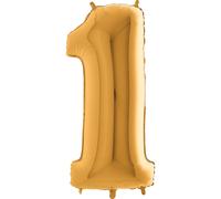 Ballon doré Karaloon chiffre 1 en feuille aluminée