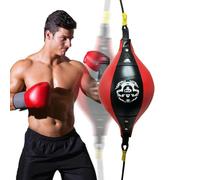 Ballon Double Élastique - Cuir PU | Sac De Frappe Vitesse | Équipement Boxe Entraînement Réaction Développement Réflexes Coordination Fitness Sport Accessoire Professionnel Pro Kit Pro
