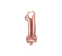 Ballon élégant en forme de chiffre ''1'' - 35 cm en or rose élégant, parfait pour toutes les célébrations et les moments inoubliables