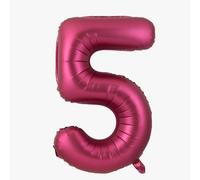 Ballon en aluminium - 100 cm - Super size - Décoration de fête - Vin rouge - Chiffres 5