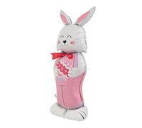 Ballon en aluminium - 150 cm - Lapin de Pâques debout - Figurine mignonne - Grand affichage de fête - Attire les regards dans le jardin - Décoration de fête gonflable à l'extérieur