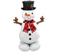 Ballon en aluminium - AMSCAN - Bonhomme de neige - 127 cm - Décoration de Noël - Mixte Multicolore