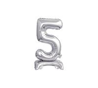 Ballon en aluminium - Amscan - Numéro 5 - 38 cm - Argent - Décoration d'anniversaire
