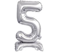 Ballon en aluminium - Amscan - Numéro 5 - 38 cm - Argent - Décoration d'anniversaire