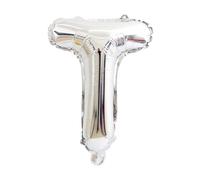 Ballon en aluminium argenté de 40 cm Lettre T à gonfler à l'hélium