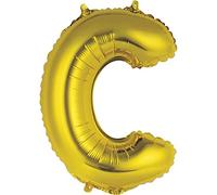 Ballon en aluminium avec lettres - 35 cm - Lettre C - Doré