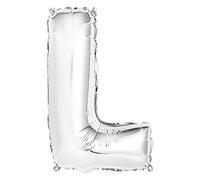 Ballon en aluminium avec lettres - 35 cm - Lettre L - Argenté