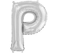 Ballon en aluminium avec lettres - 35 cm - Lettre P - Argenté