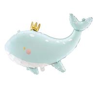 PartyDeco Ballon en aluminium Baleine bleu ciel 78 x 50 cm