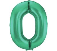 Ballon chiffre en aluminium vert métallique 86 cm - Marque - Modèle - Vert - Adulte - Mixte - Ballon hélium