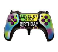Ballon en aluminium,Ballon Up Controller,Happy Birthday,Ballons Contrôleur de Jeu,décoration de manette de jeu,Gamer pour fête d'anniversaire,Cadeau d'anniversaire,56 cm
