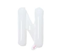 Ballon en aluminium blanc de 40 cm Lettre N à gonfler à l'hélium