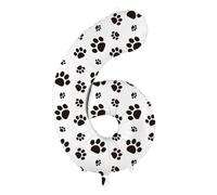 Ballon en aluminium blanc en forme de chiffre 6 avec empreintes de pattes 86,4 cm