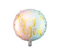 PartyDeco Ballon en aluminium Garçon ou Fille pastel 35 cm
