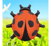 Ballon en aluminium Coccinelle rouge et noir, 66 x 64,5 cm, Air et hélium, pour anniversaire d'enfant, printemps, fête dans le jardin