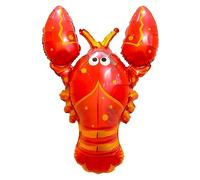Ballon en aluminium en forme d'animal, homard rouge, grand format environ 80 x 97 cm, parfait pour les anniversaires d'enfants, les fêtes à thème marin, les décorations, les cadeaux, les surprises, le
