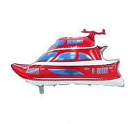 Ballon en aluminium en forme de bateau rouge, environ 67 x 97 cm - Idéal pour les anniversaires d'enfants, les fêtes à thème de voiture, les décorations, les cadeaux, durable et réutilisable, facile à