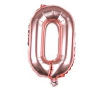 Ballon en aluminium en forme de chiffre 0 - 40 cm - Ballon d'anniversaire pour garçon et fille - 1er 18 - 25 ans - Pour 1er anniversaire de mariage - Pour décoration de séance photo - Rouge rose