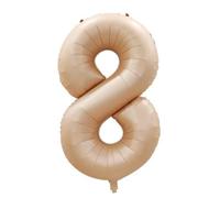 Ballon en aluminium en forme de chiffre - 100 cm - Décoration de fête - Couleur caramel - Chiffres 8