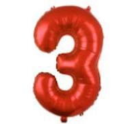 Ballon en aluminium en forme de chiffre - 100 cm - Décoration de fête - Rouge
