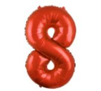 Ballon en aluminium en forme de chiffre - 100 cm - Décoration de fête - Rouge