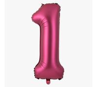 Ballon en aluminium en forme de chiffre - 100 cm - Décoration de fête - Vin rouge - Chiffres 1