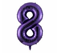 Ballon en aluminium en forme de chiffre - 100 cm - Décoration de fête - Violet - Chiffres 8