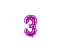 Ballon en aluminium en forme de chiffre 3 - 40 cm - Ballon d'anniversaire pour garçon et fille - 1er 18 - 25 ans - Pour 1er anniversaire de mariage - Ballons de remise de diplôme - Décoration de